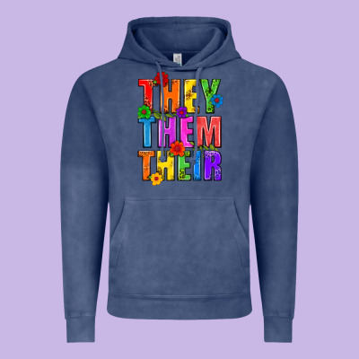 They Them Their Pride Lgbtq Vintage Hoodie Designed By Bundleandbundleshop
