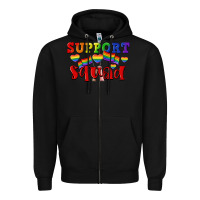 Black Support squad pride Zipper Hoodie - CowGirlArtShop