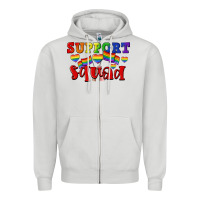 Dove Grey Support squad pride Zipper Hoodie - CowGirlArtShop