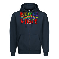 Navy Support squad pride Zipper Hoodie - CowGirlArtShop