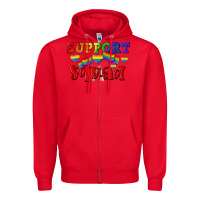 Red Support squad pride Zipper Hoodie - CowGirlArtShop