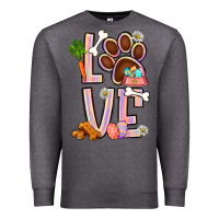 Charcoal Heather Tie dye easter love dog paw Premium Sweatshirt - BundleAndBundleShop