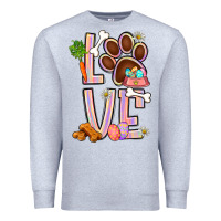Heather Grey Tie dye easter love dog paw Premium Sweatshirt - BundleAndBundleShop