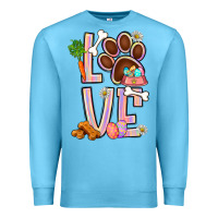 Ocean Blue Tie dye easter love dog paw Premium Sweatshirt - BundleAndBundleShop