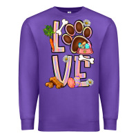 Purple Tie dye easter love dog paw Premium Sweatshirt - BundleAndBundleShop