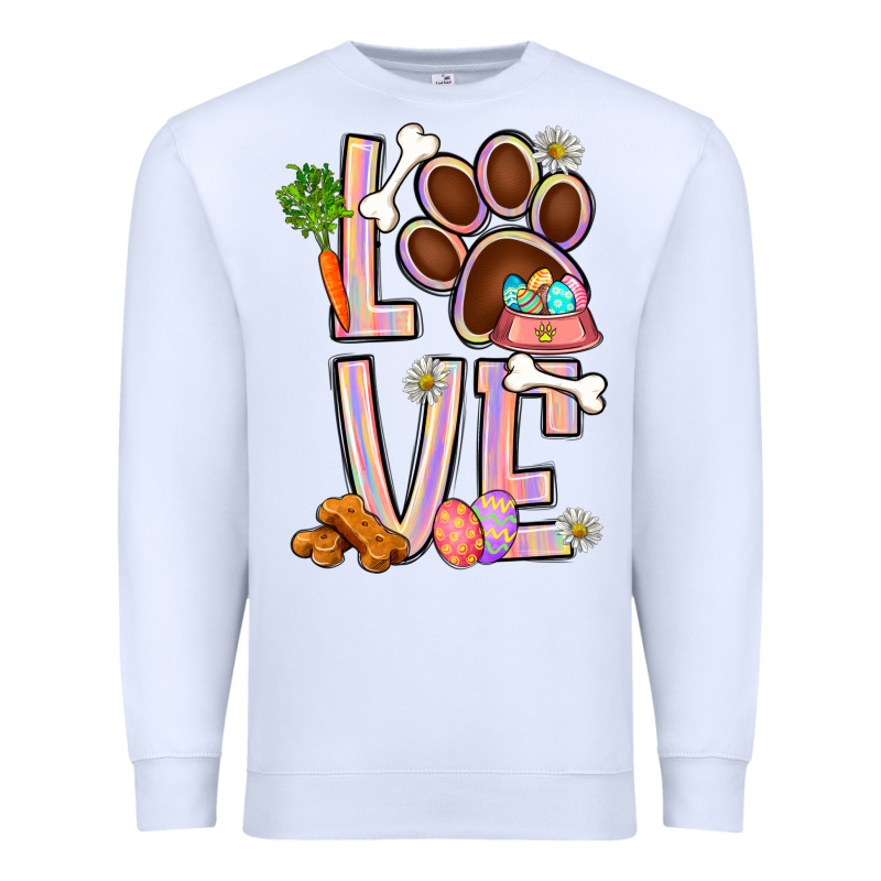 Tie Dye Easter Love Dog Paw Premium Sweatshirt by BundleAndBundleShop | Teevron