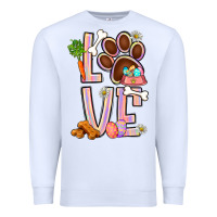 White Tie dye easter love dog paw Premium Sweatshirt - BundleAndBundleShop