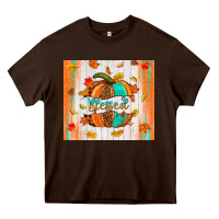 Chocolate Brown blessed pumpkin Heavy Core Tee - NancyCooperArtShop