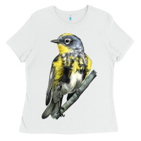 White yellow rumped warbler Ladies Tee - LillyAllenDesigns