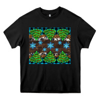Black Christmas tree with snow Heavy Core Tee - AdoDesignShop