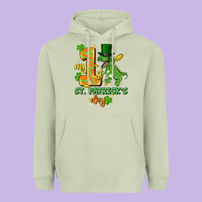 My First St. Patricks Day Heavyweight Hoodie Designed By Fadigitalartstudio