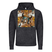 Vintage Black Western Bull Skull And Sunflowers With Leopard Seamless Pattern Vintage Hoodie - BundleAndBundleShop