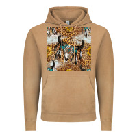 Vintage Camel Western Bull Skull And Sunflowers With Leopard Seamless Pattern Vintage Hoodie - BundleAndBundleShop