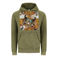 Vintage Olive Western Bull Skull And Sunflowers With Leopard Seamless Pattern Vintage Hoodie - BundleAndBundleShop