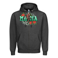Charcoal Heather Mama rock lightning bolt Mother's Day Zipper Hoodie - CowGirlArtShop