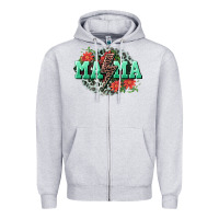 Heather Grey Mama rock lightning bolt Mother's Day Zipper Hoodie - CowGirlArtShop
