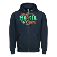 Navy Mama rock lightning bolt Mother's Day Zipper Hoodie - CowGirlArtShop