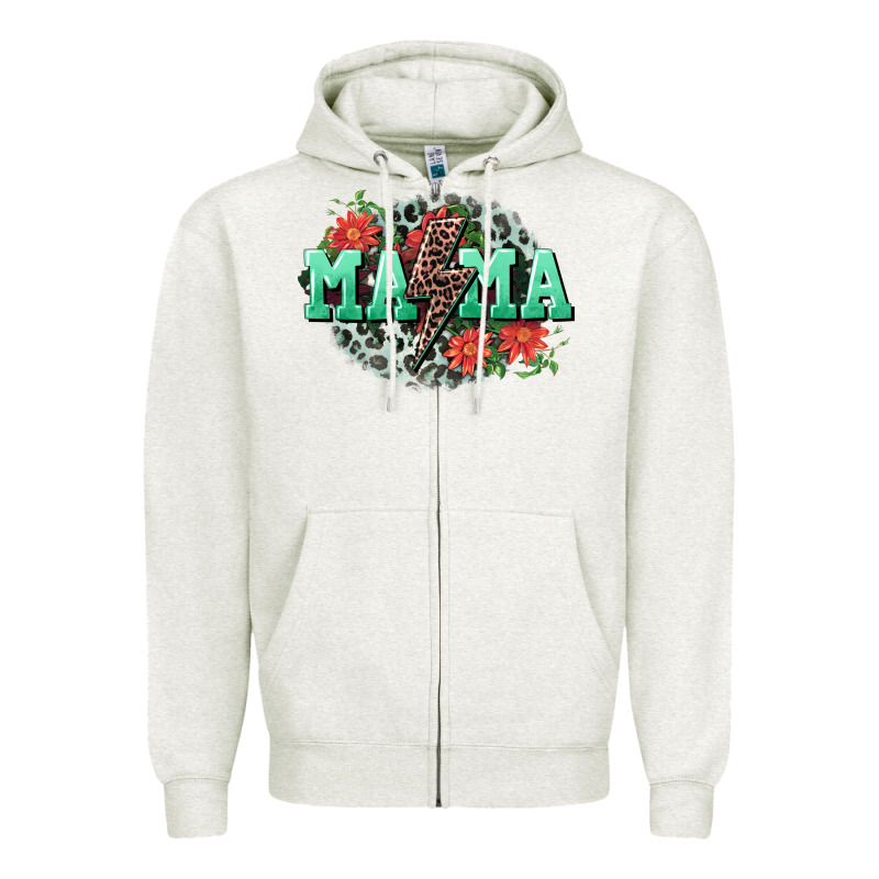 Mama Rock Lightning Bolt Mother's Day Zipper Hoodie by CowGirlArtShop | Teevron