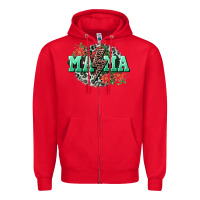 Red Mama rock lightning bolt Mother's Day Zipper Hoodie - CowGirlArtShop