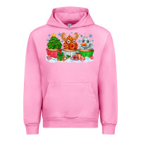 Fuchsia Pink festive christmas cupcakes Urban Hoodie - CowhideDigitalArt