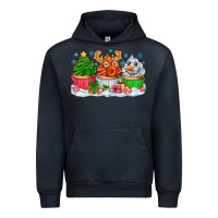 Navy festive christmas cupcakes Urban Hoodie - CowhideDigitalArt