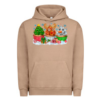 Pigment Burro festive christmas cupcakes Urban Hoodie - CowhideDigitalArt