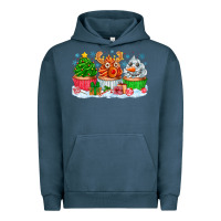 Pigment Midnight Navy festive christmas cupcakes Urban Hoodie - CowhideDigitalArt