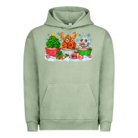 Pigment Oil Green festive christmas cupcakes Urban Hoodie - CowhideDigitalArt