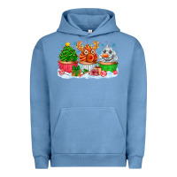 Pigment Pebble Blue festive christmas cupcakes Urban Hoodie - CowhideDigitalArt