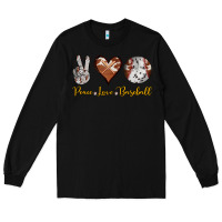 Black peace love baseball Long Sleeve Tee - RanaPortraitStore
