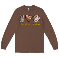 Chestnut peace love baseball Long Sleeve Tee - RanaPortraitStore