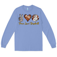 Colony Blue peace love baseball Long Sleeve Tee - RanaPortraitStore