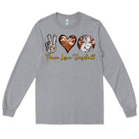 Heather Grey peace love baseball Long Sleeve Tee - RanaPortraitStore
