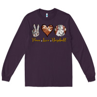 Plum peace love baseball Long Sleeve Tee - RanaPortraitStore