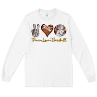 White peace love baseball Long Sleeve Tee - RanaPortraitStore