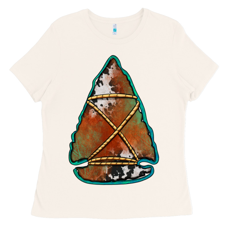 Cowhide Rusty Arrowhead Ladies Tee by Jasminsmagicworld | Teevron