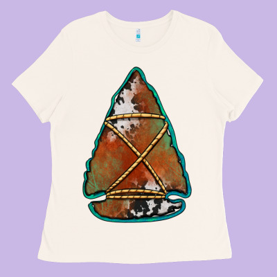 Cowhide Rusty Arrowhead Ladies Tee Designed By Jasminsmagicworld