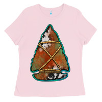 Bubblegum Pink cowhide rusty arrowhead Ladies Tee - Jasminsmagicworld