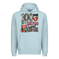 Blue Mist hundred days of coffee and chaos Premium Hoodie - OliviaCreatesArt
