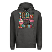 Charcoal Heather hundred days of coffee and chaos Premium Hoodie - OliviaCreatesArt