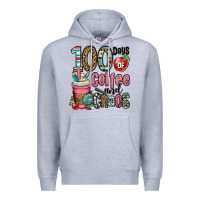 Heather Grey hundred days of coffee and chaos Premium Hoodie - OliviaCreatesArt