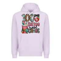 Lilac hundred days of coffee and chaos Premium Hoodie - OliviaCreatesArt