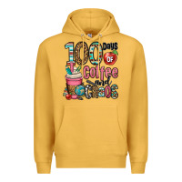 Mustard hundred days of coffee and chaos Premium Hoodie - OliviaCreatesArt