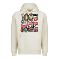 Oatmeal Heather hundred days of coffee and chaos Premium Hoodie - OliviaCreatesArt