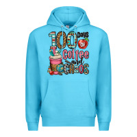 Ocean Blue hundred days of coffee and chaos Premium Hoodie - OliviaCreatesArt