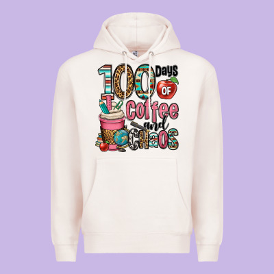 Hundred Days Of Coffee And Chaos Premium Hoodie Designed By Oliviacreatesart