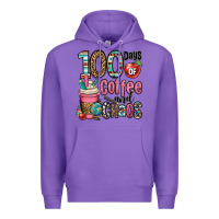 Purple hundred days of coffee and chaos Premium Hoodie - OliviaCreatesArt