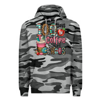 Slate Camo hundred days of coffee and chaos Premium Hoodie - OliviaCreatesArt