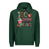 Sports Green hundred days of coffee and chaos Premium Hoodie - OliviaCreatesArt