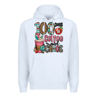 White hundred days of coffee and chaos Premium Hoodie - OliviaCreatesArt